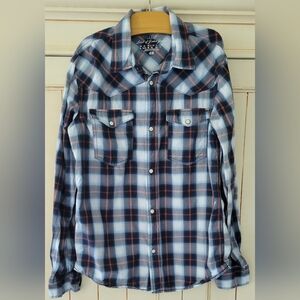 H&M Boy's Navy Plaid Shirt